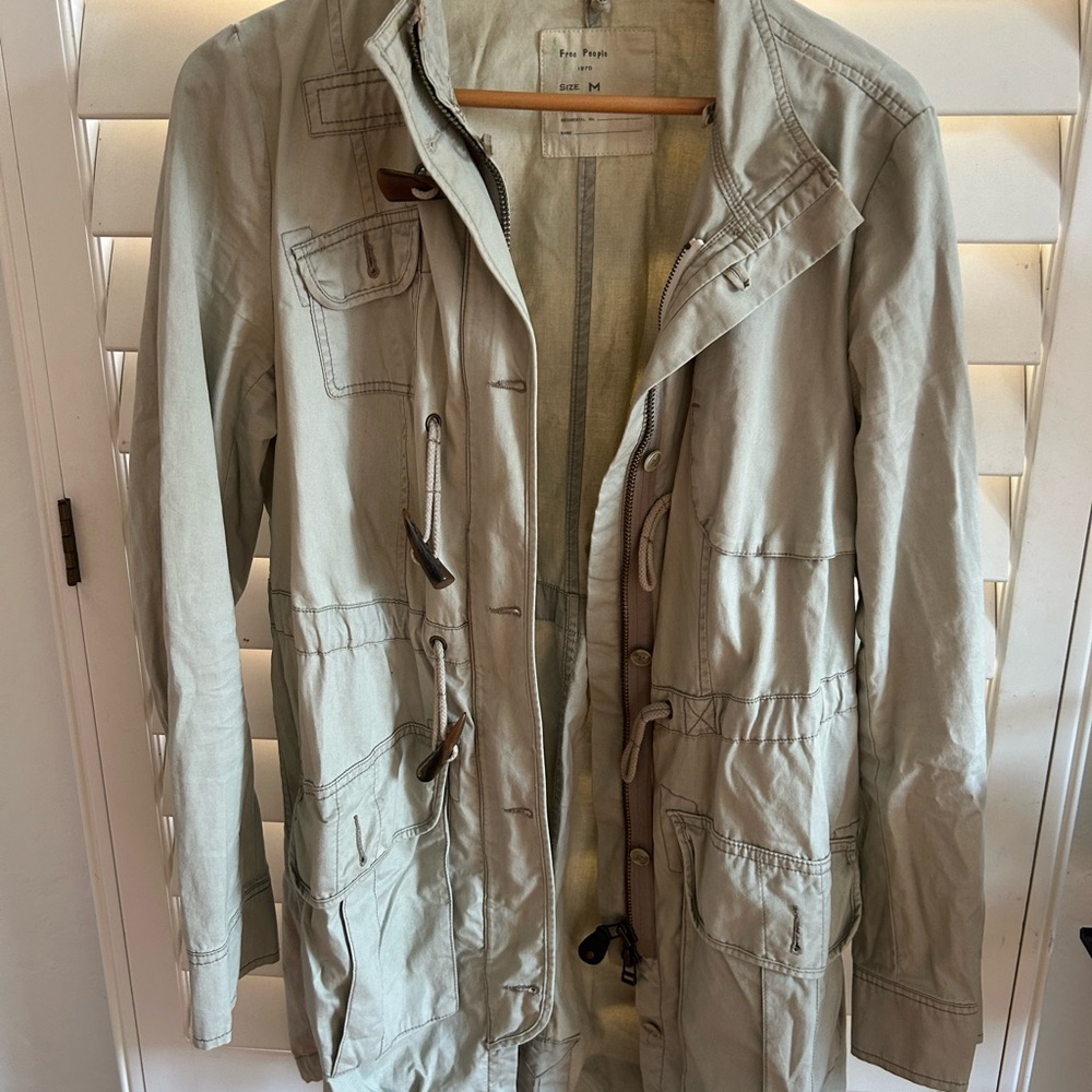 Free People Light Green Utility Jacket